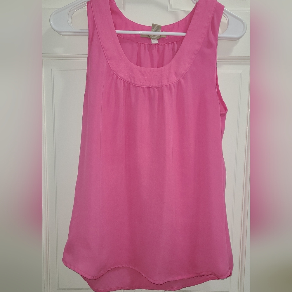 Banana Republic Pink Scoop Neck Sleeveless Blouse